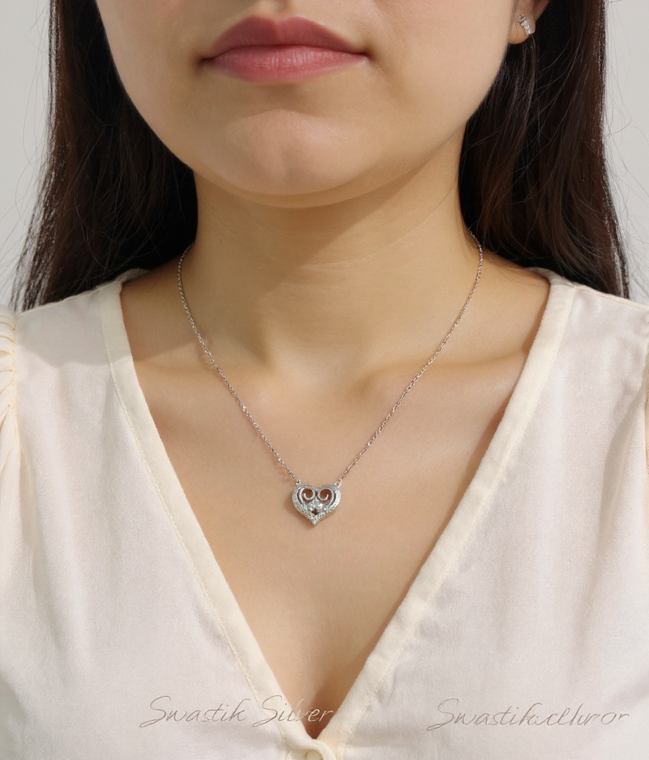 Silver Heart Pendant view 3
