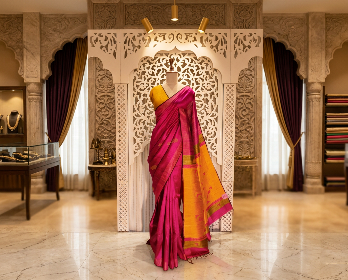 Handloom Dupian Silk Saree view 3