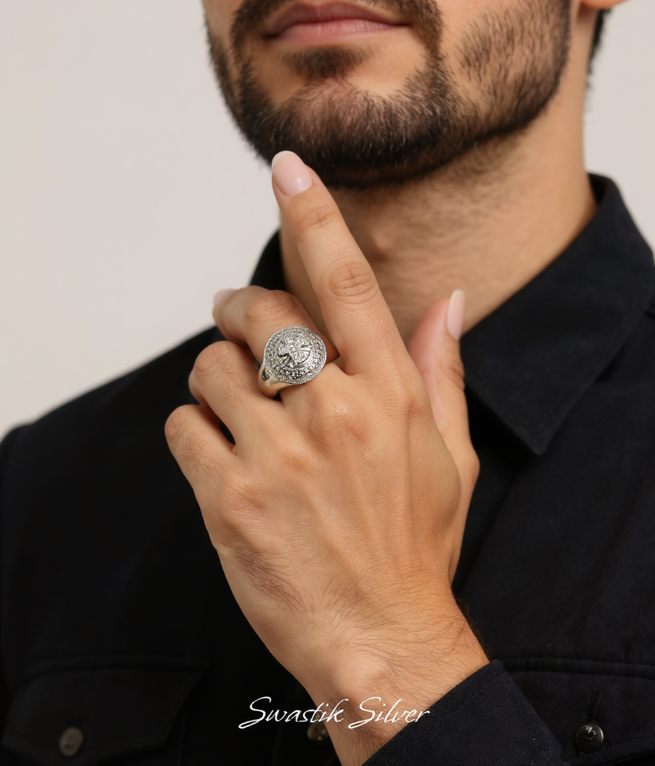Cross Silver Ring view 4