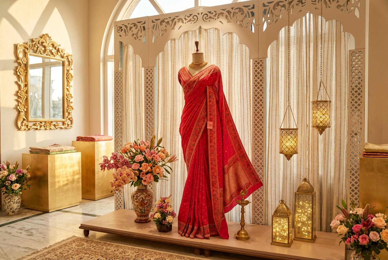 Silk Saree With Resham Weaving Border And Buta view 3