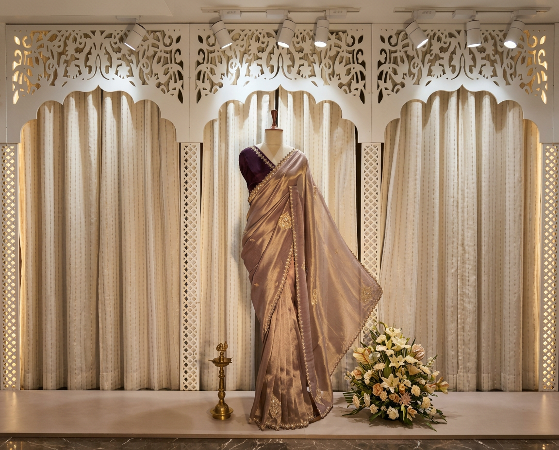 Designer Tissue Silk Saree With Hand Work view 3