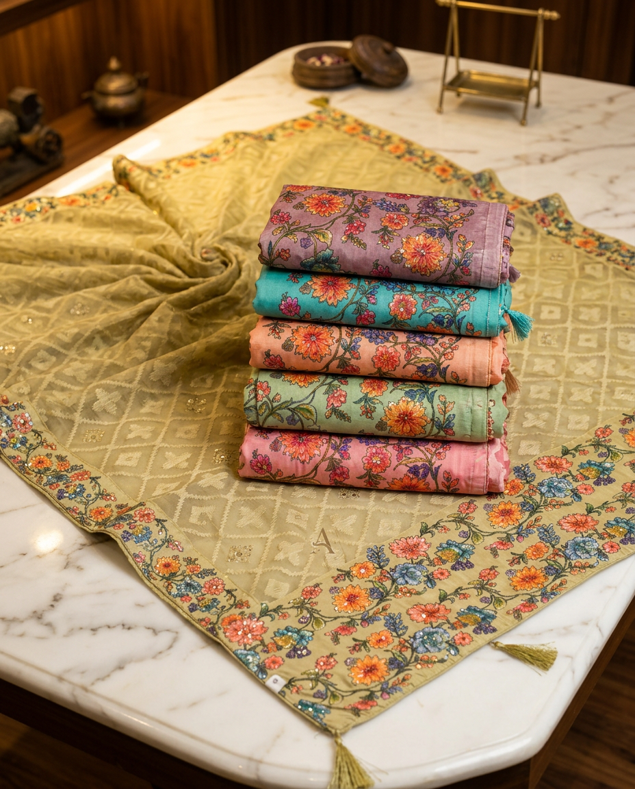 Elegant Embroidered Saree view 2