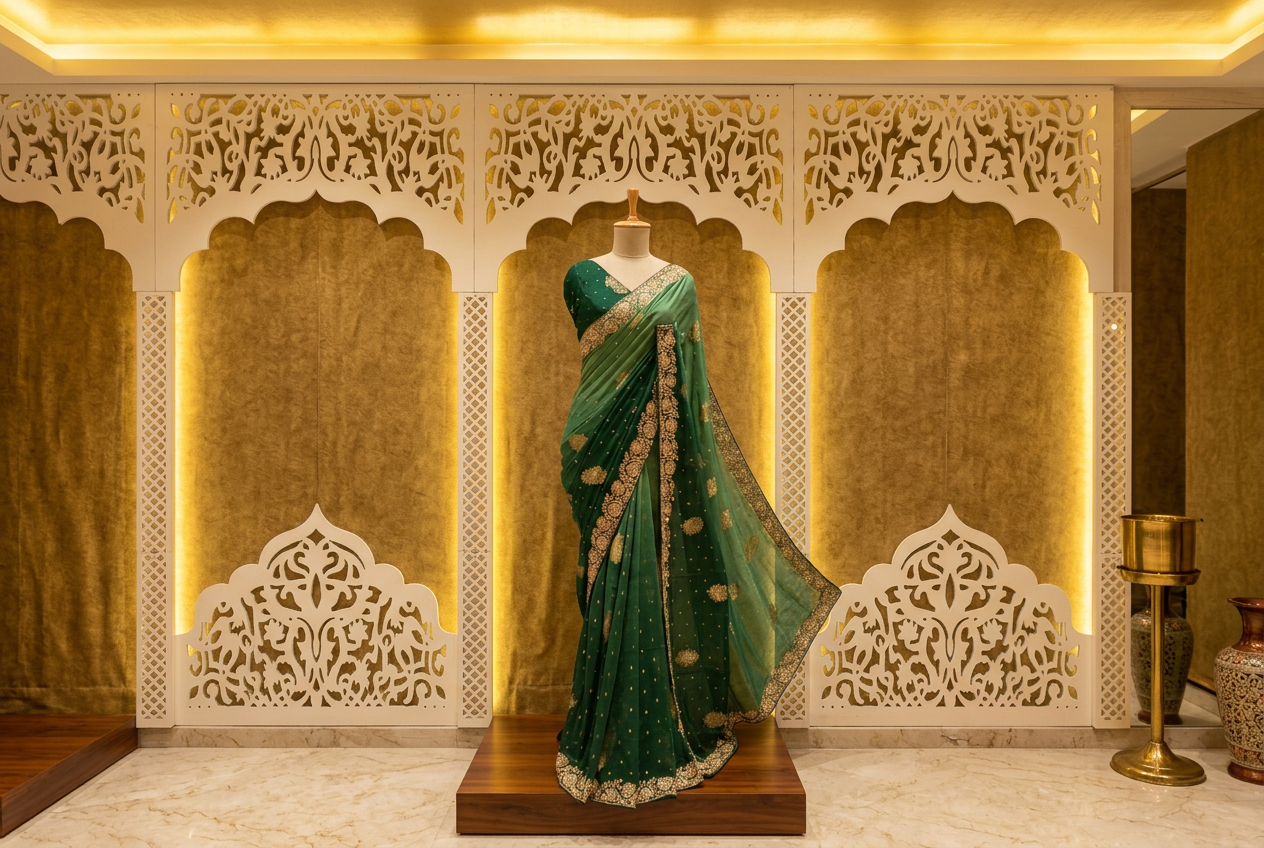 Banarasi Georgette  With Hand Work  Double Saree view 3