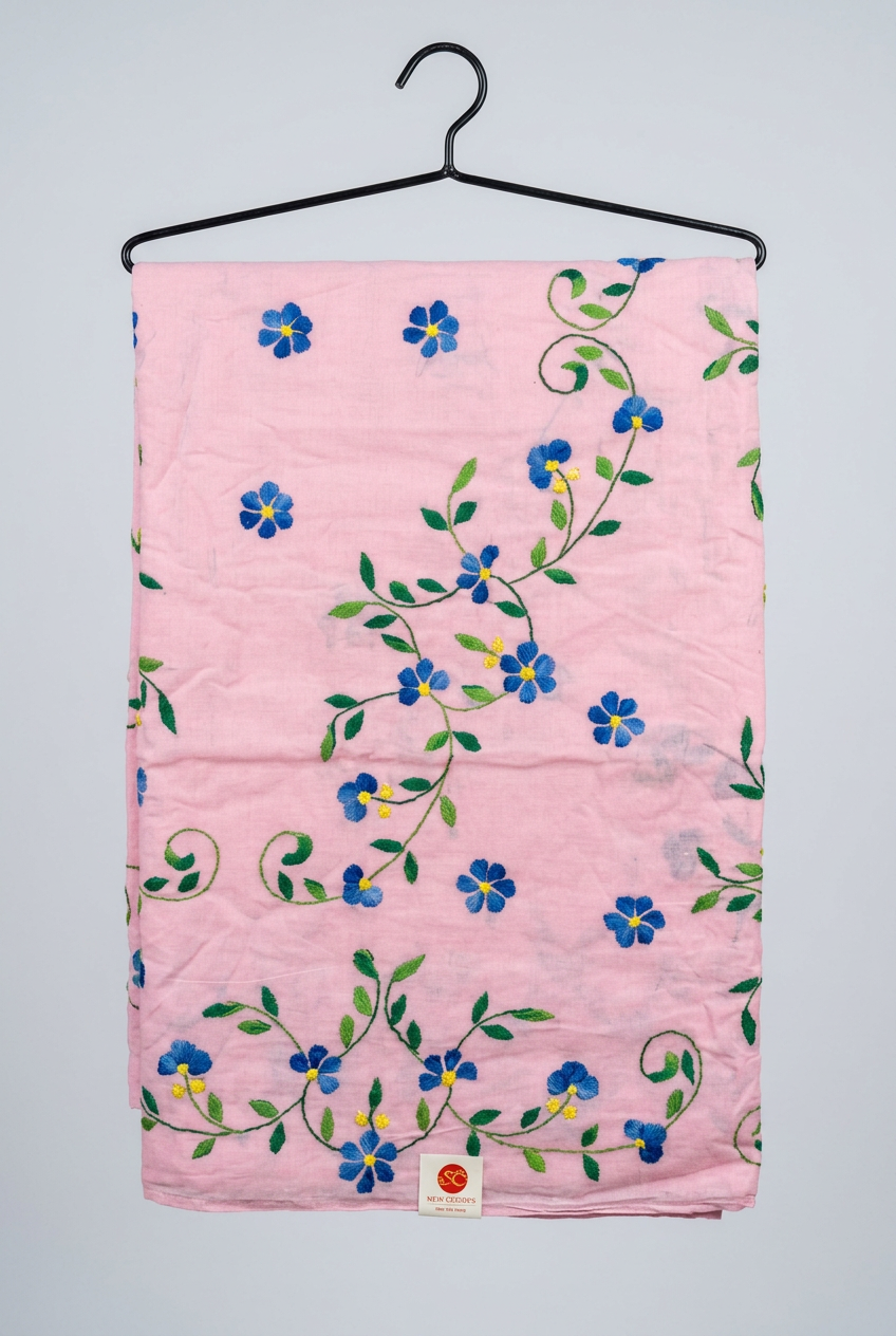 Pure Cotton Saree With Multi hand Embroidery view 3