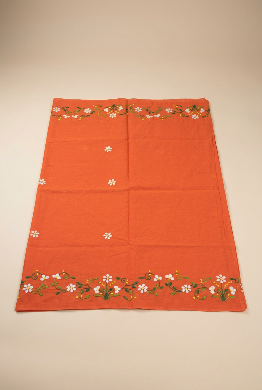 Pure Cotton Saree With Hand Embroidery view 3