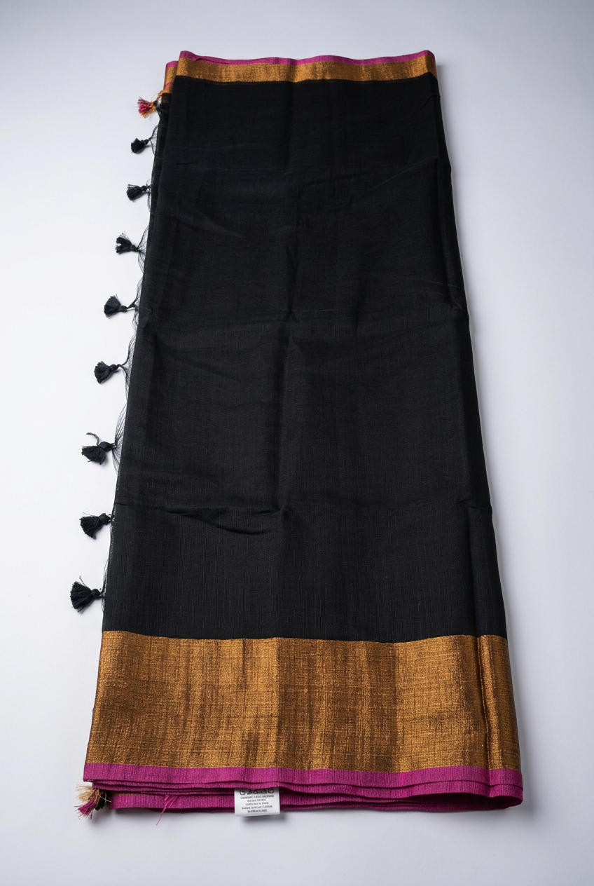 Ethenic Saree With Broad Zari Border view 2