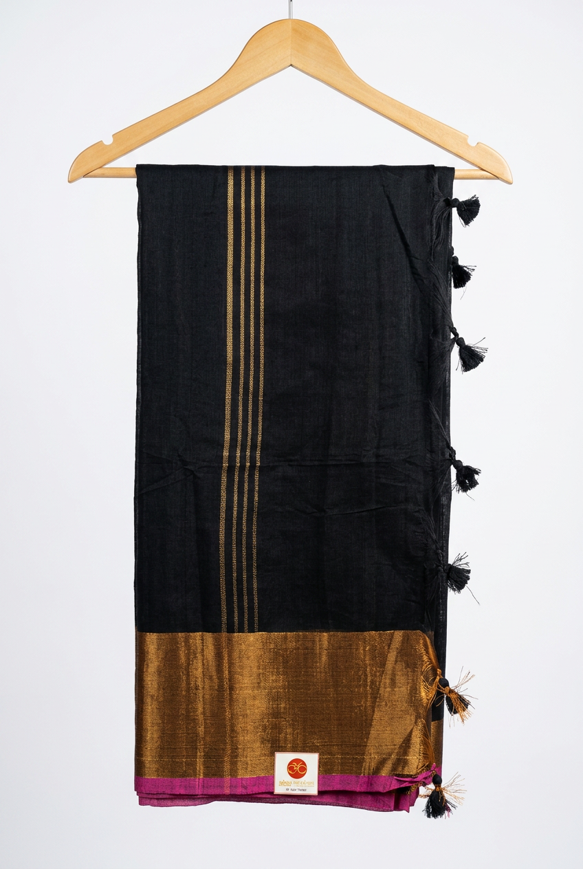 Ethenic Saree With Broad Zari Border view 3
