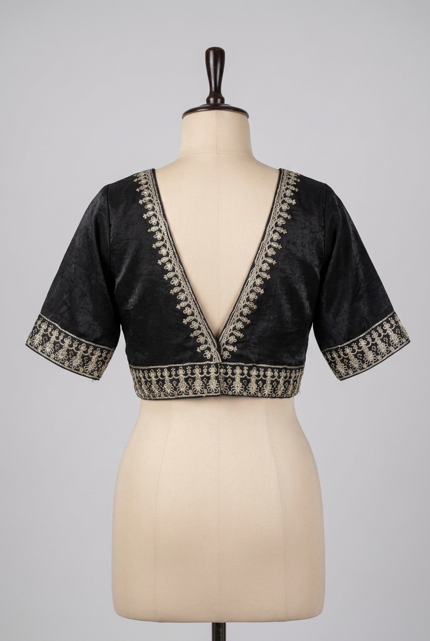 Black Embroidered Blouse view 2