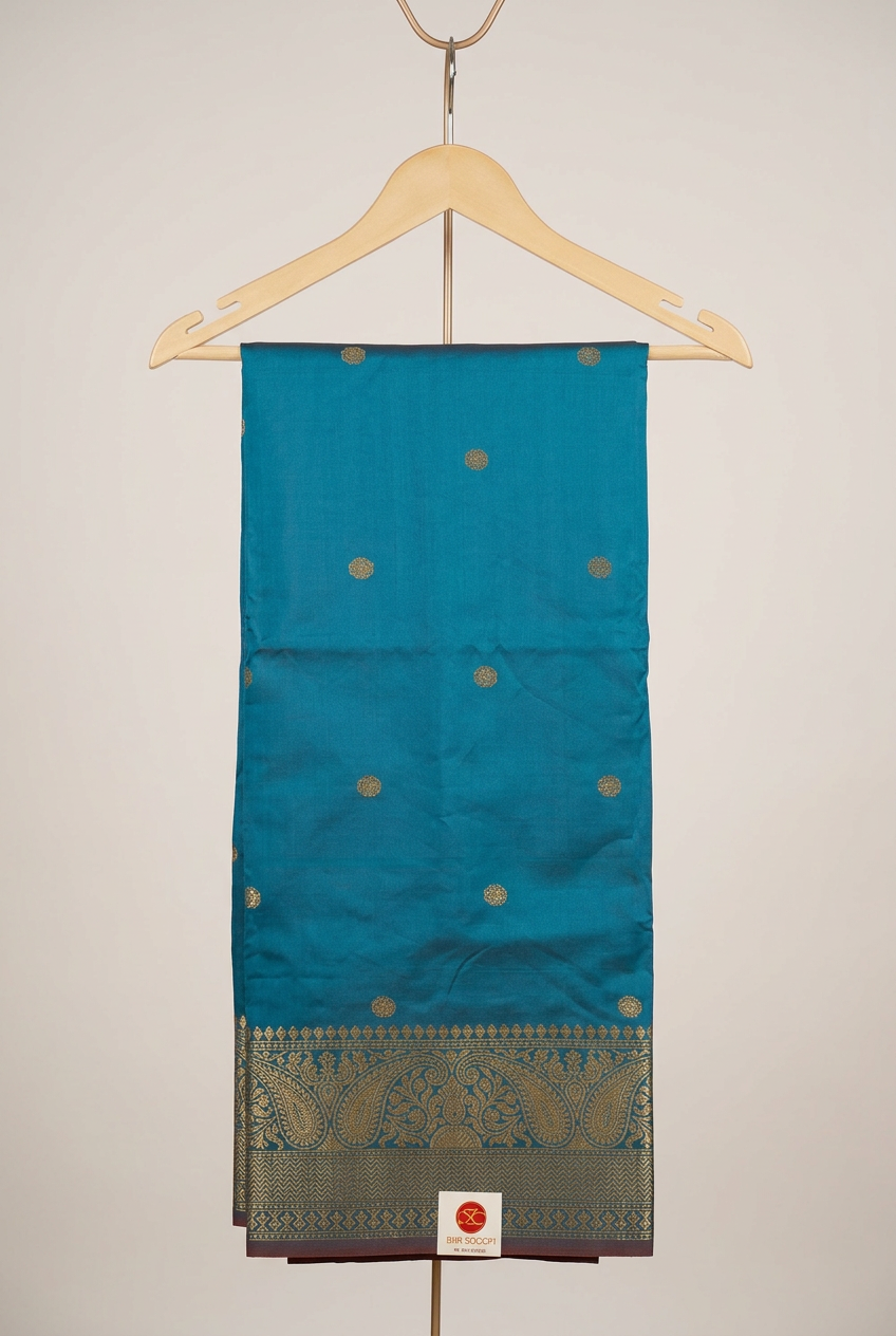 Zari Border Ethenic Semi Silk Saree view 6