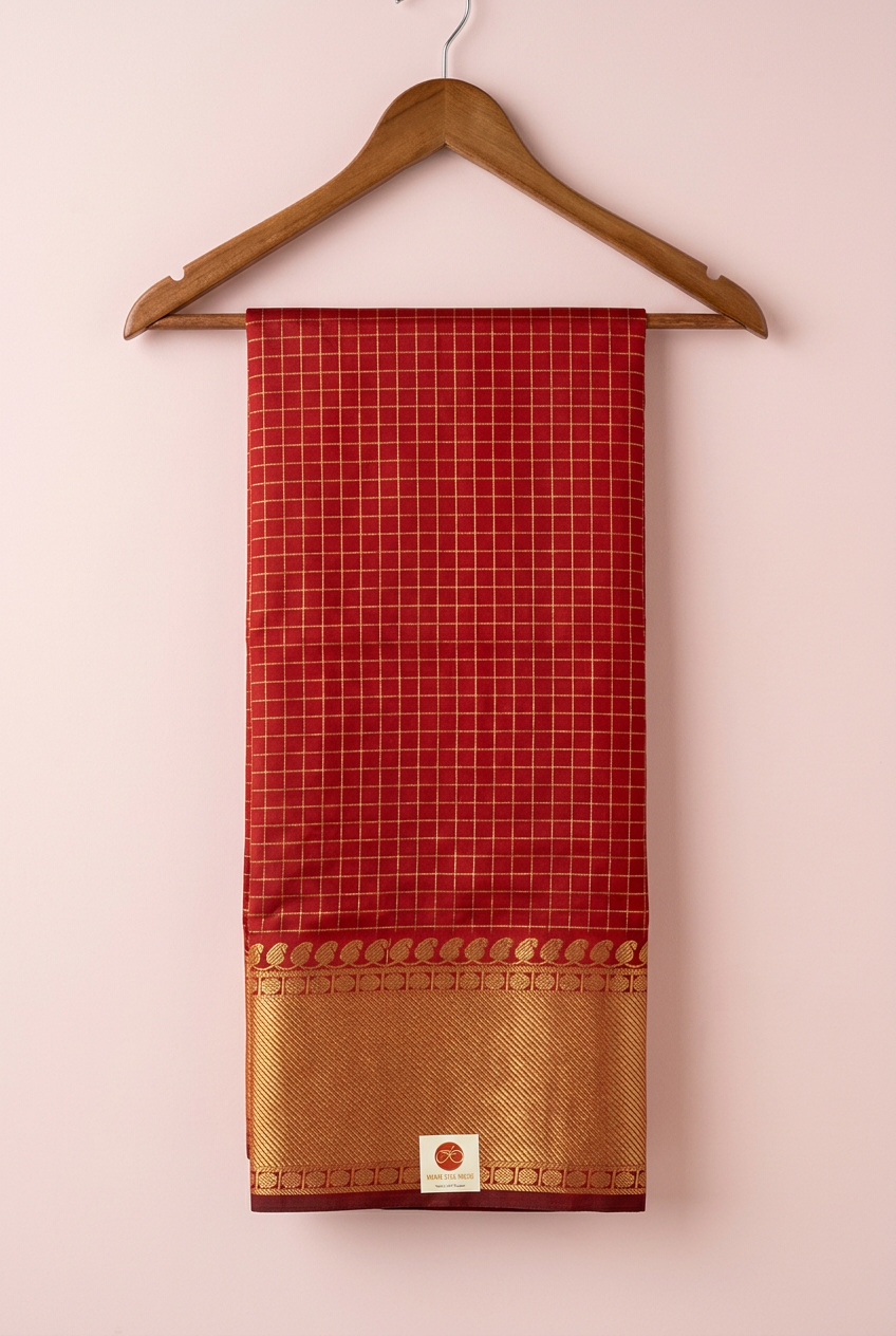 Ethenic Check Saree view 3