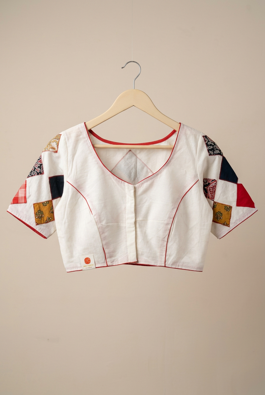 Pure Cotton Blouse With Patch Work view 2