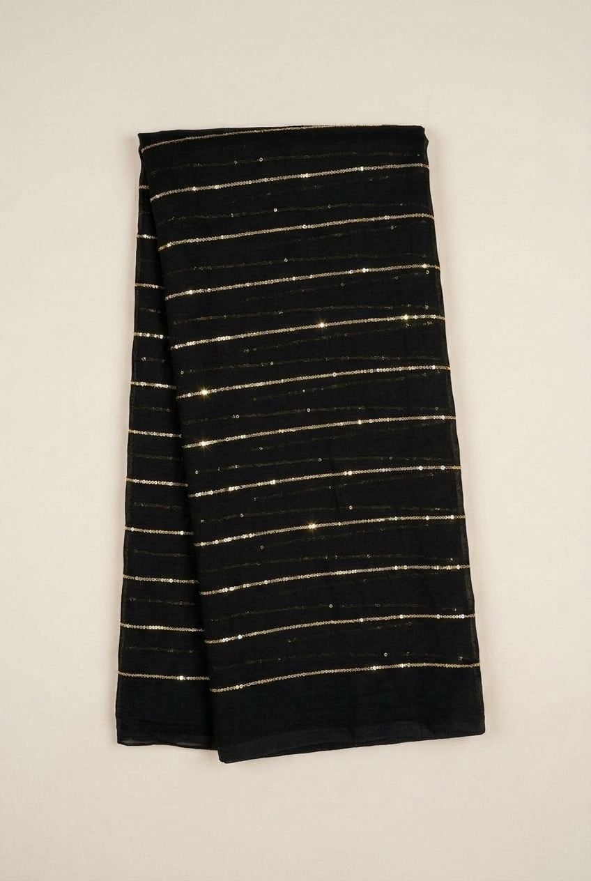 Black Sequence Mull Cotton view 2