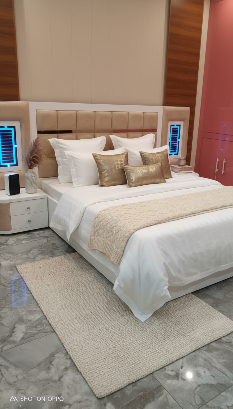 Designer Hydrolic Wooden Bed view 3