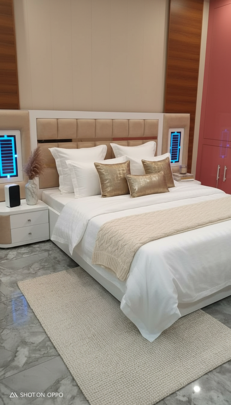 Designer Hydrolic Wooden Bed view 2