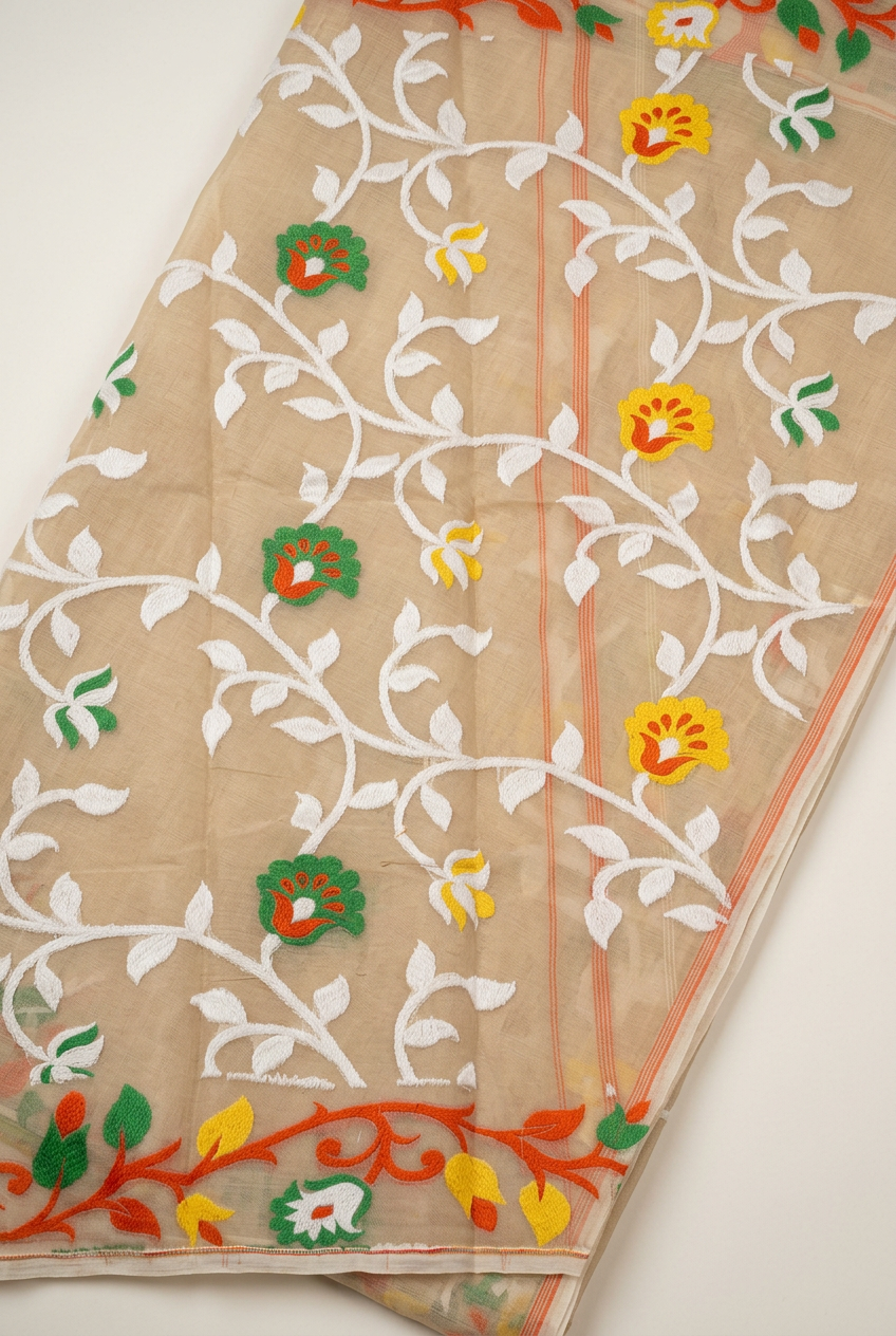Dhakai Jamdani Cotton Saree view 4