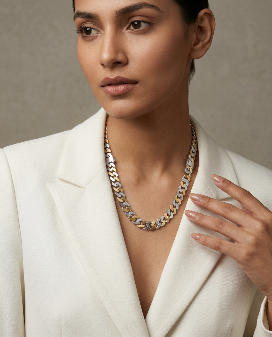 Swastik Silver Chain view 3