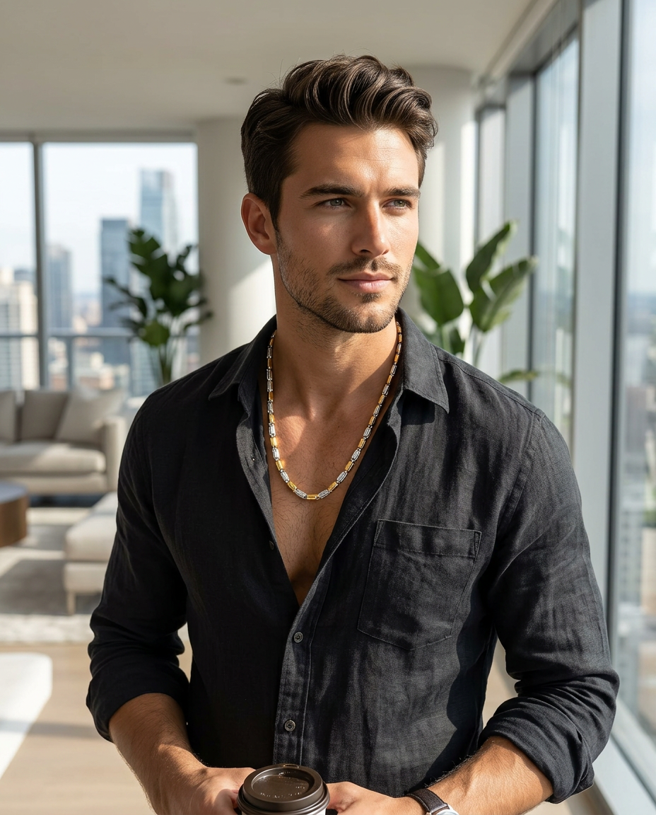 Elegant Three-Tone Chain view 3