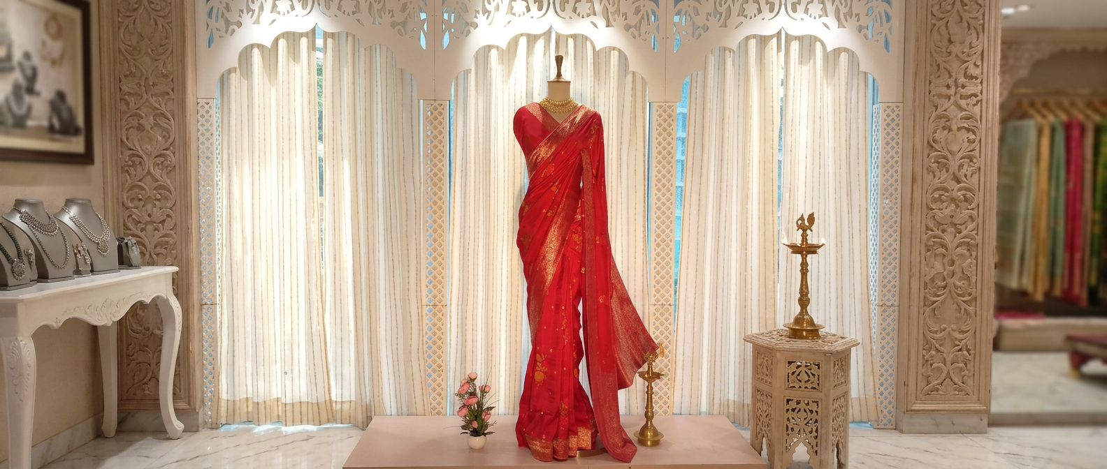 Designer Silk dola silk with bandhani view 3