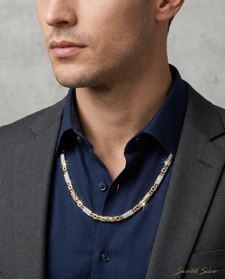 Dual Tone Silver Chain view 6