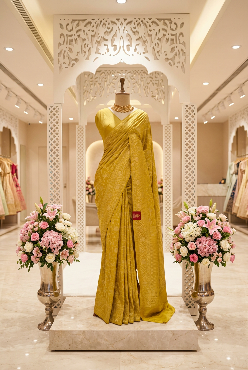 Art silk saree with weaving view 3