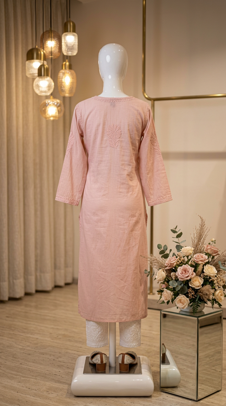 Lucknow Chikankaari Kurti Hand Embroidered Kurti view 5