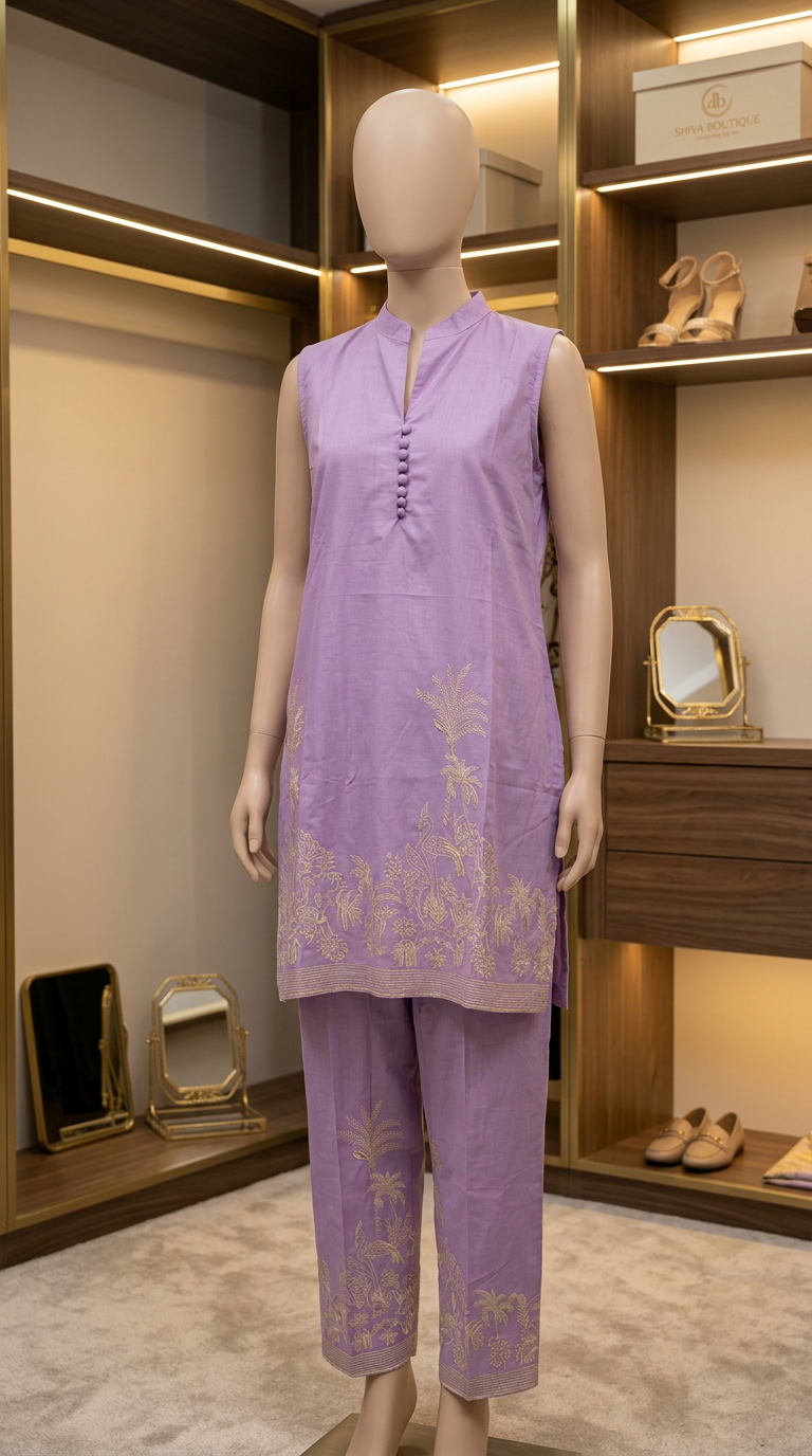 Purple Kurta Set
