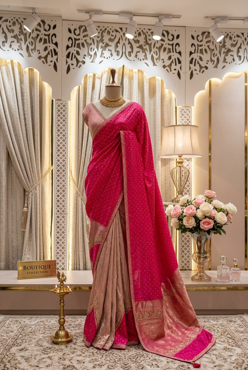 Tissue With Dulha Silk Fabric Hand Work Designer Saree