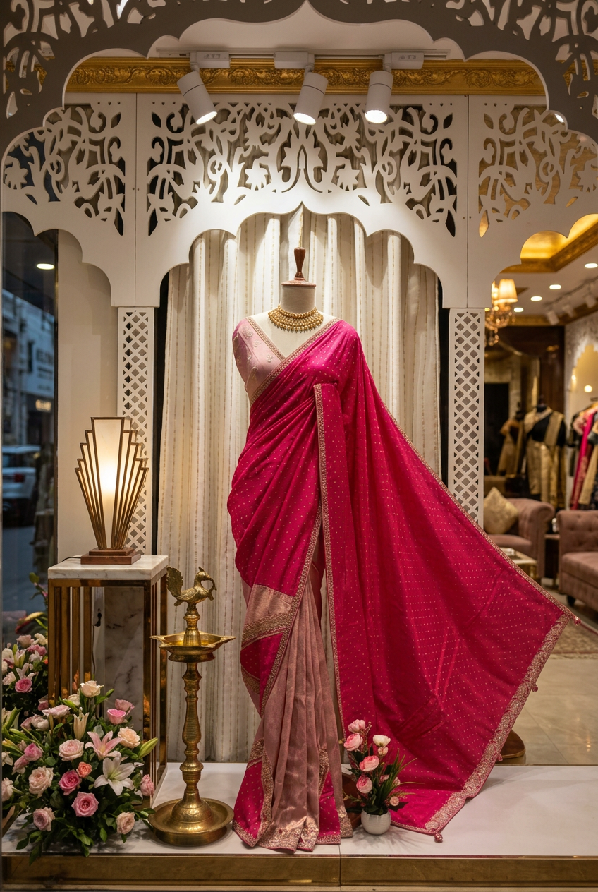 Tissue With Dulha Silk Fabric Hand Work Designer Saree view 3