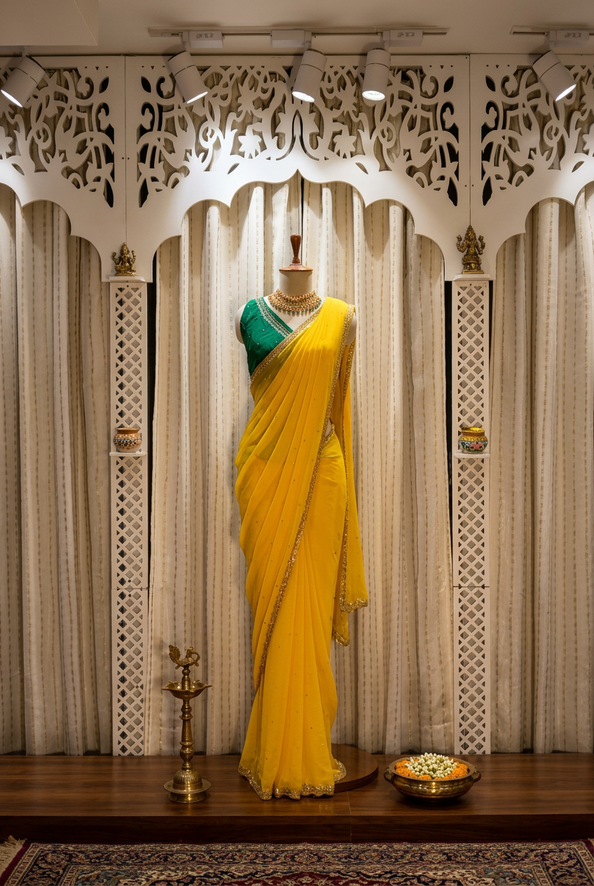 Pure Chiffon Saree With Hand Work