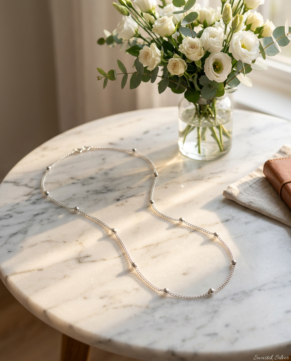 Dotted Rhodium Chain view 4