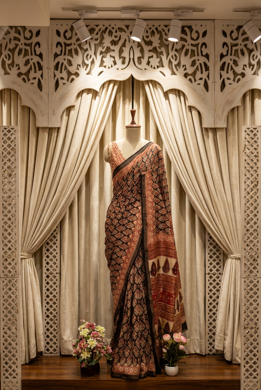 Chanderi Silk With Hand Block Print Designer Saree view 2