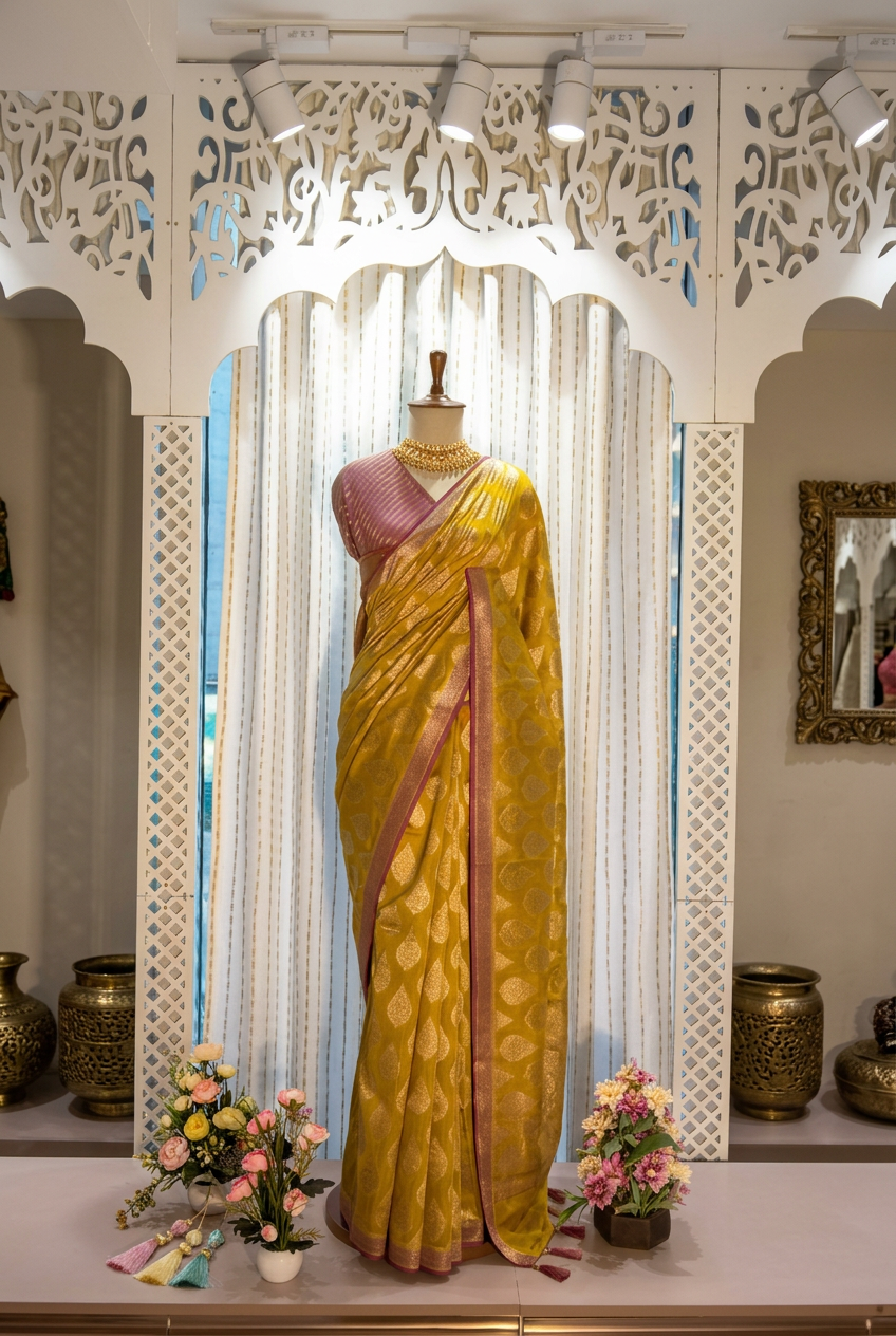 Banarasi Pure chanderi silk full weaving . view 3