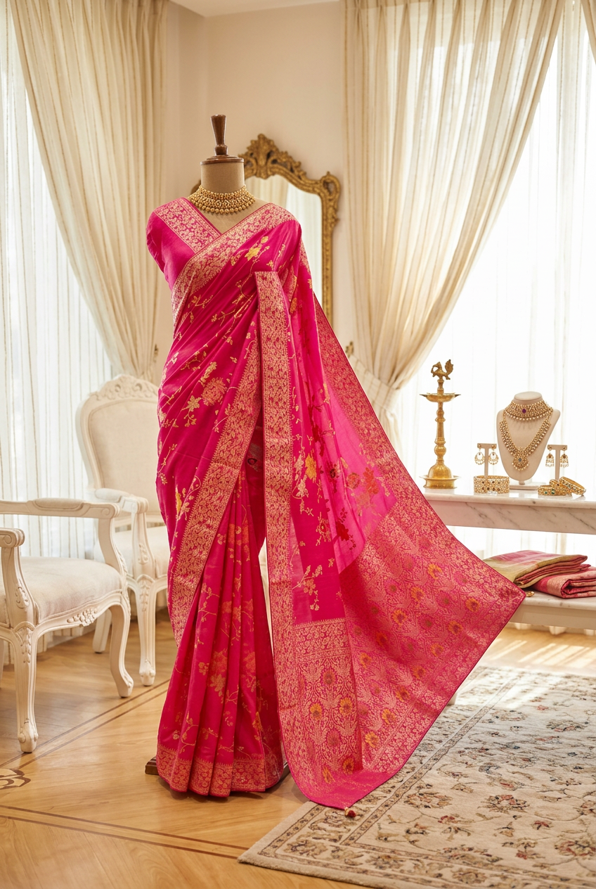 Dulha Silk Designer Saree , view 3