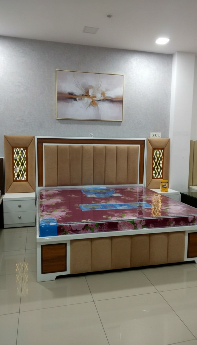 Wooden Bed with Storage view 2