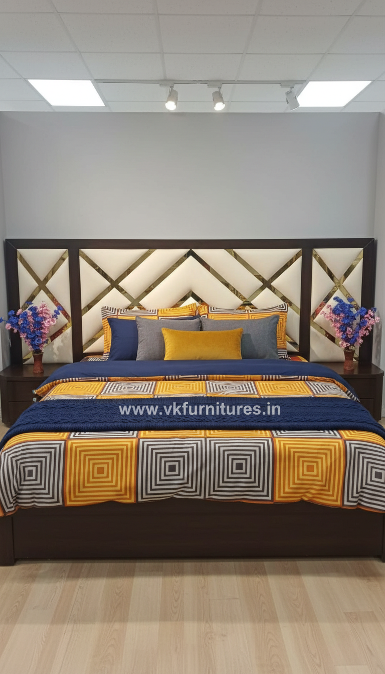 Stylish Wooden Bed view 2