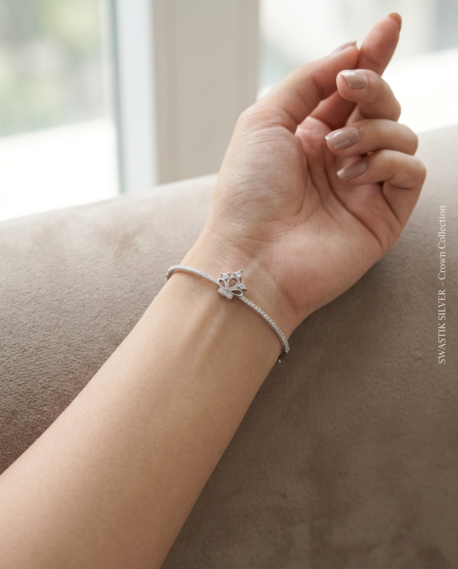 Imperial Tiara Pavé Silver Openable Bracelet view 2