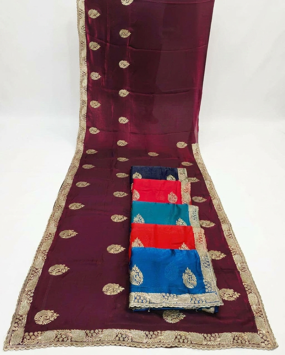 Designer Saree in Fendy Satin view 2