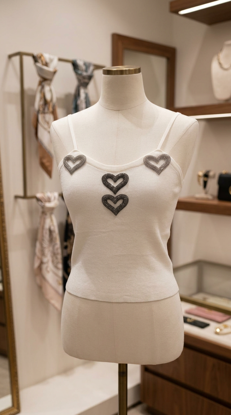 Heart-Embellished Top