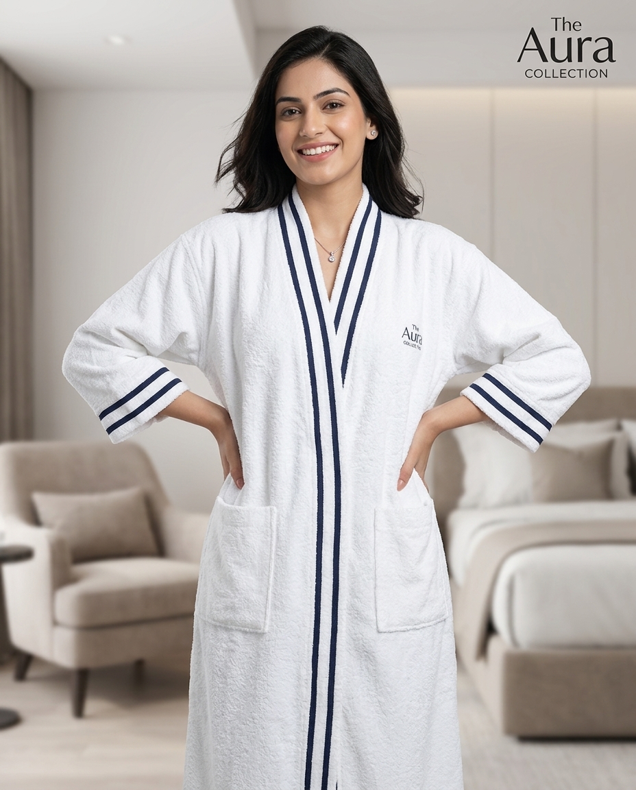 White Cotton Bathrobe