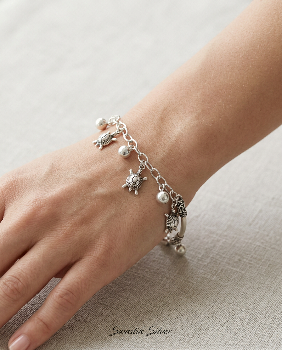 Tortoise & Ball Charm Bracelet view 3