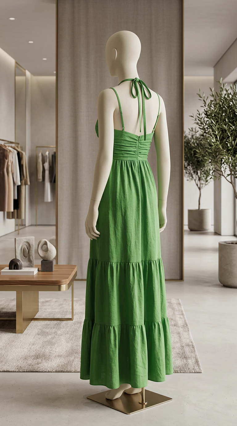 Green Tiered Maxi Dress
