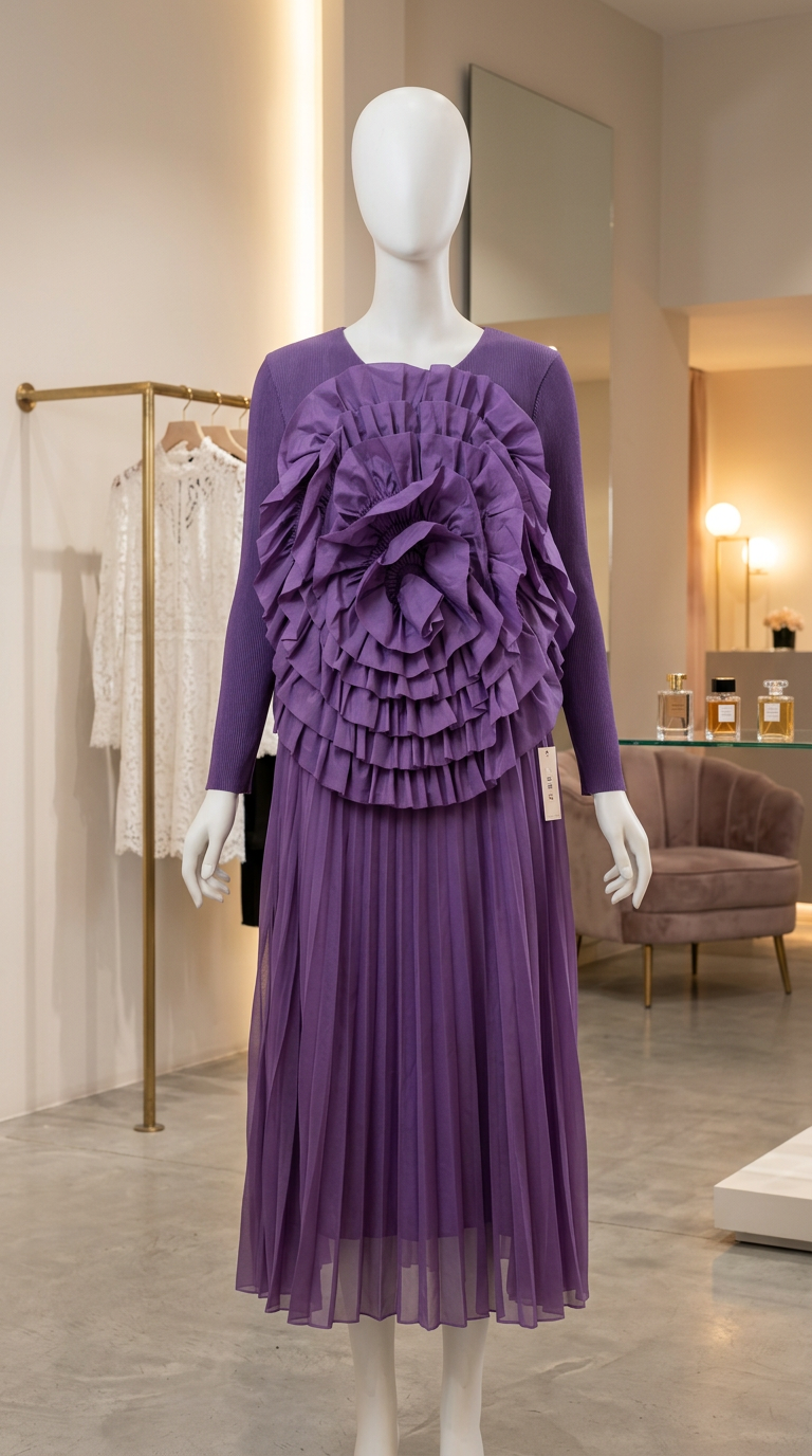 Plum Ruffle Dress