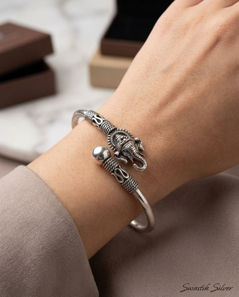 Vinayak Silver Bracelet view 2
