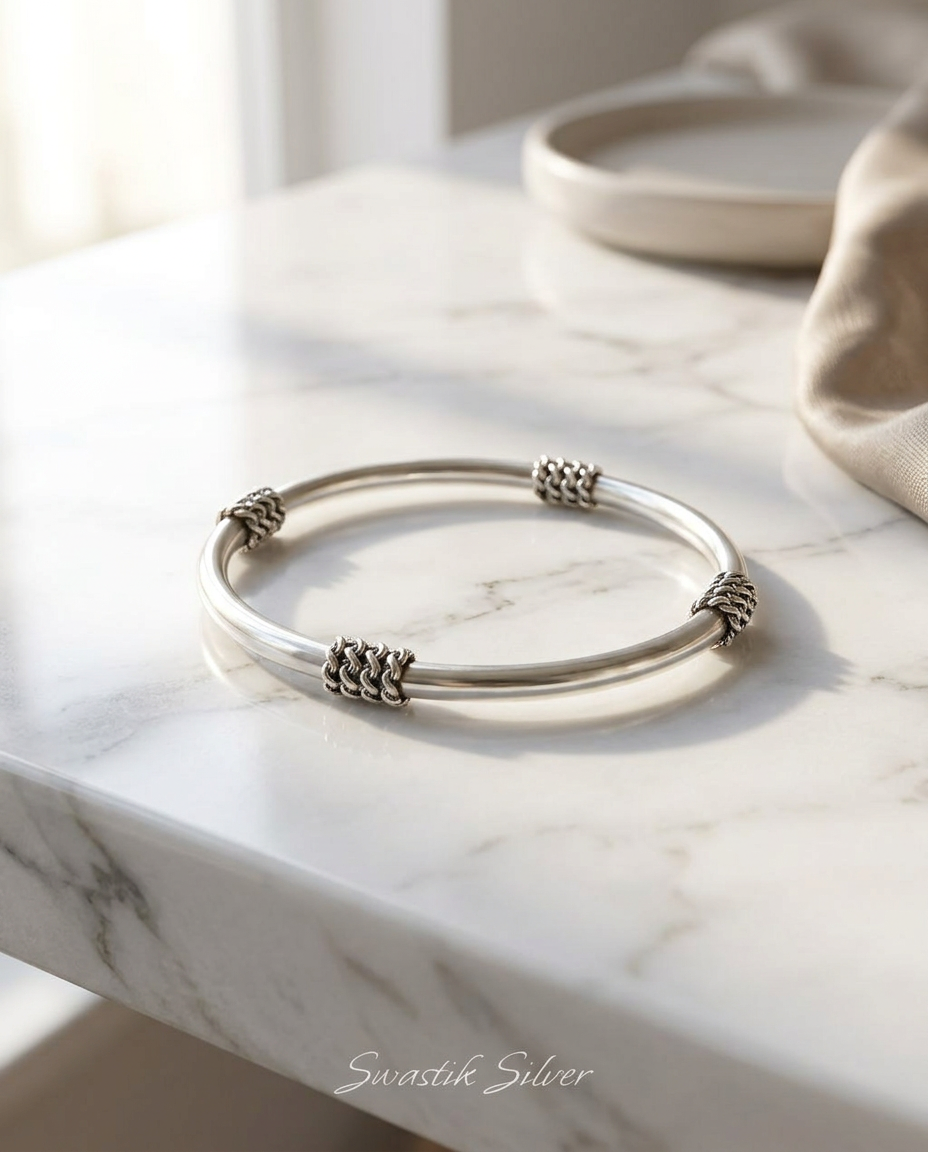 Heritage Knot Silver Bracelet view 4