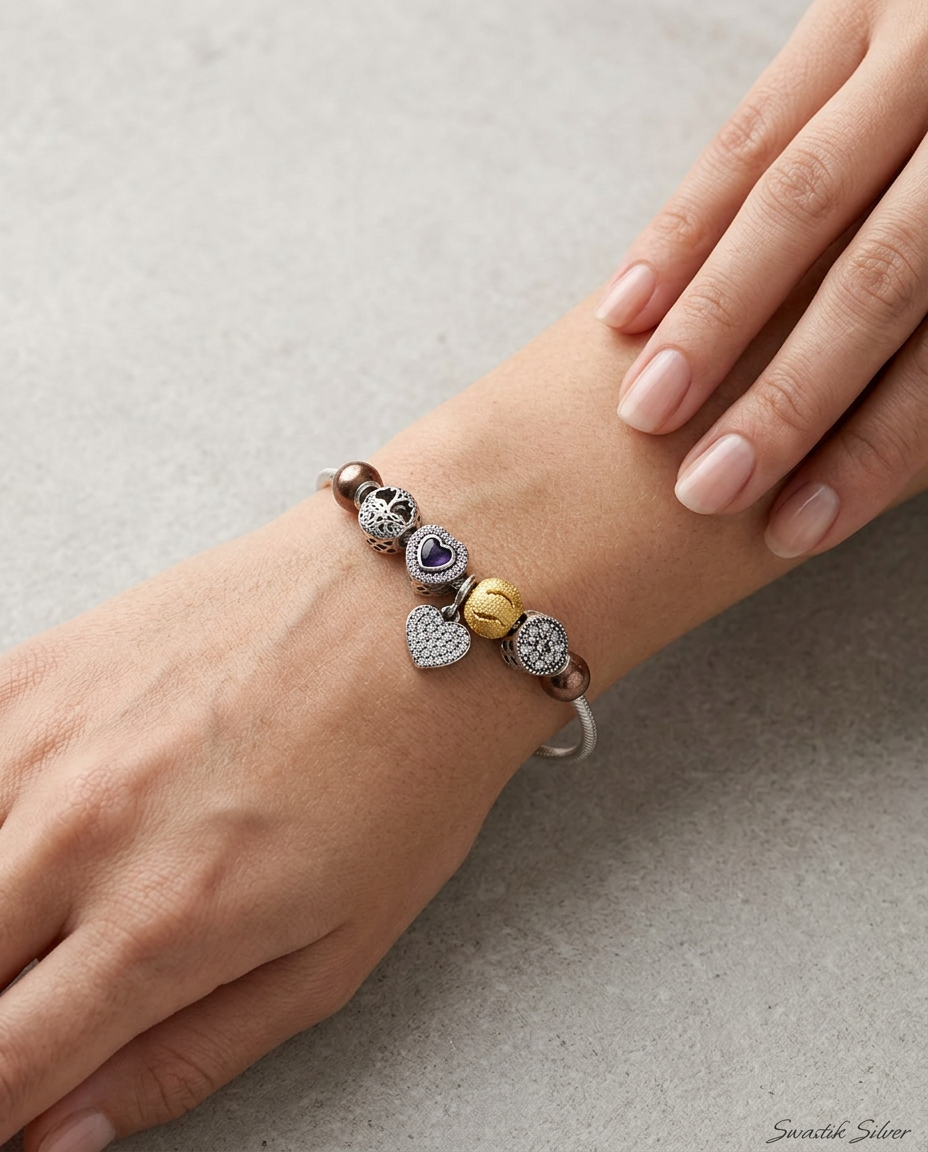 Pandora Style Charm Bracelet view 4