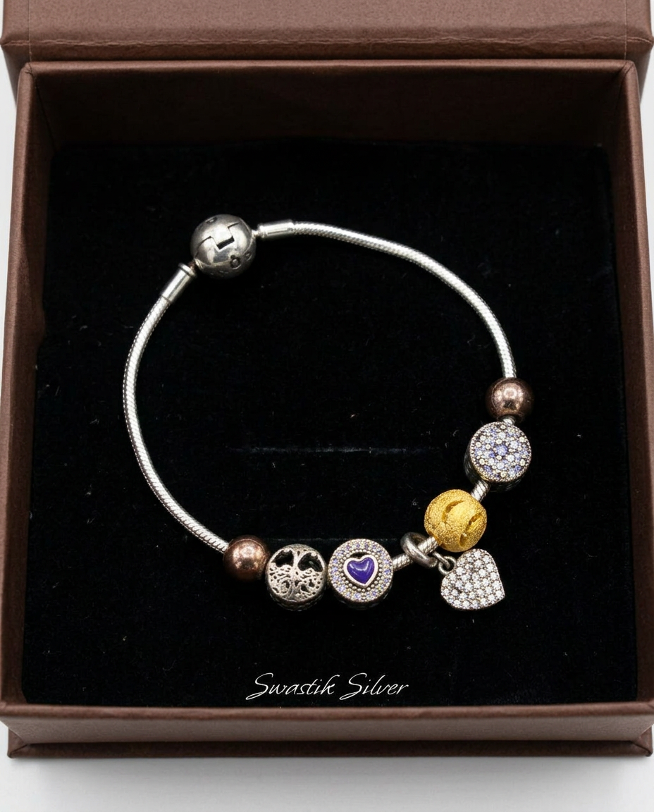 Pandora Style Charm Bracelet view 3