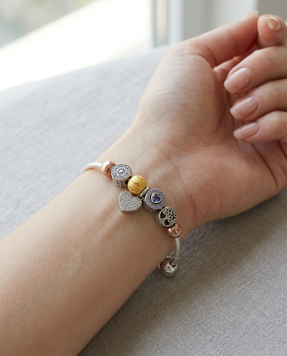 Pandora Style Charm Bracelet view 2