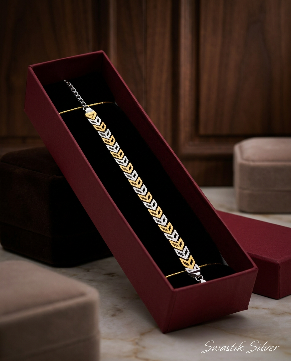 Spiga Wheat Pattern Dual-Tone Bracelet view 3