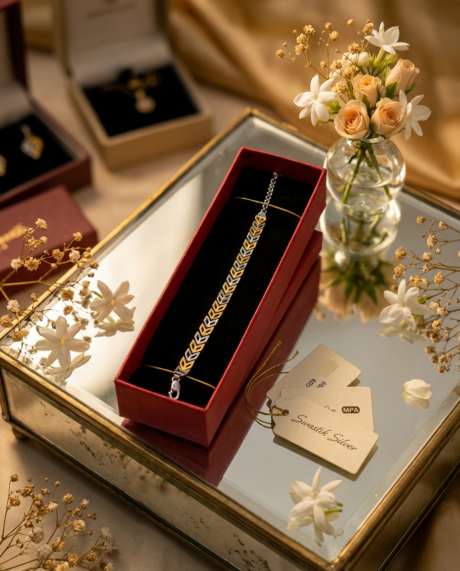 Spiga Wheat Pattern Dual-Tone Bracelet view 4
