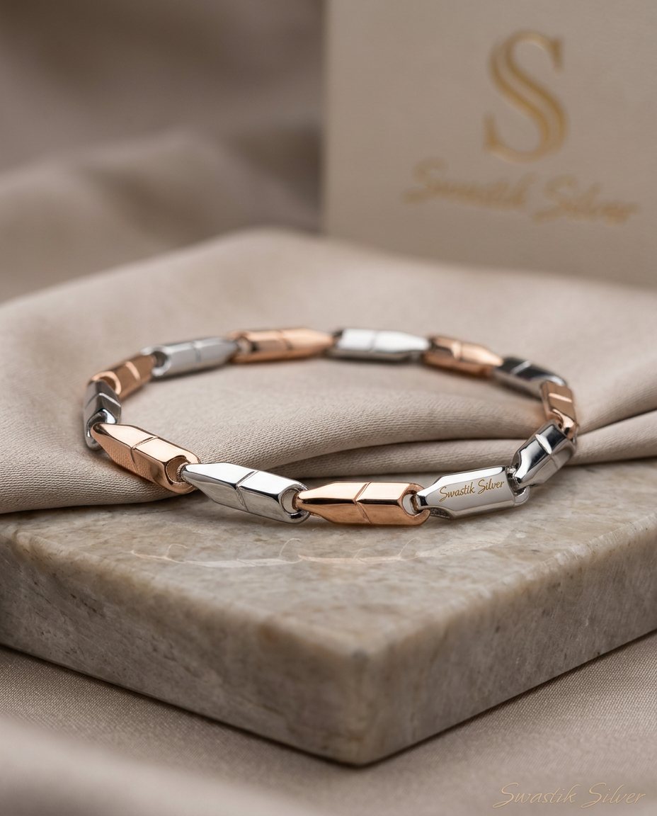 The Aurelius Two-Tone Bullet Link Bracelet